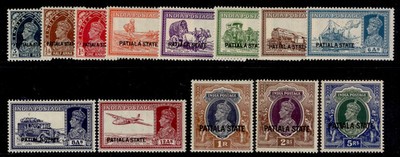 indian-states-patiala-gvi-sg80-94-1937-38-part-set-m-mint-cat-350