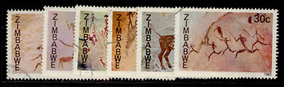 zimbabwe-qeii-sg610-615-1982-rock-painting-set-fine-used