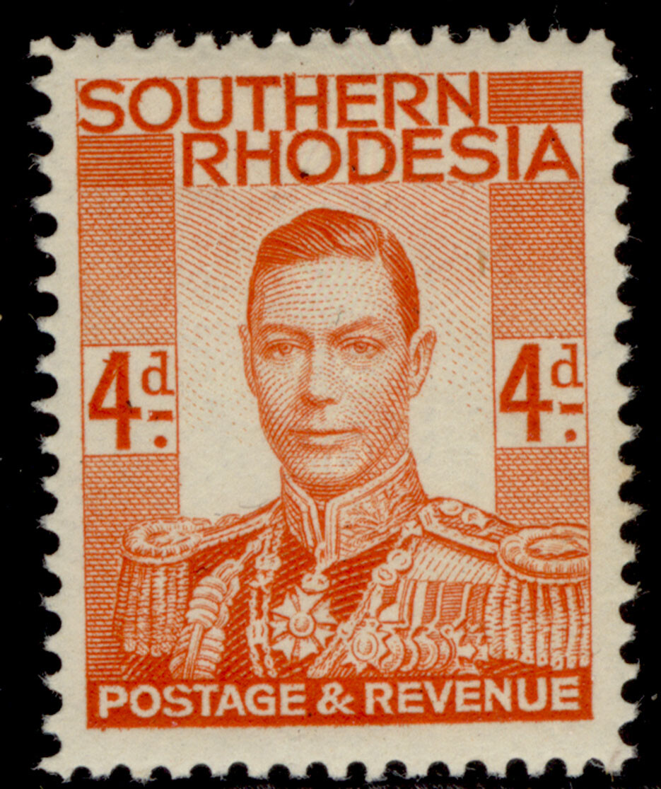 southern-rhodesia-gvi-sg43-4d-red-orange-m-mint