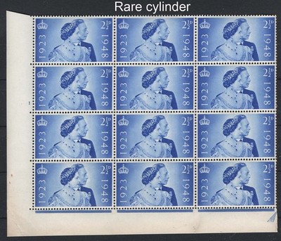 gb-1948-silver-wedding-2d-cyl-1-no-dot-block-of-12-um-small-corner-crease-in