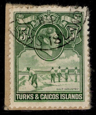 turks-caicos-gvi-sg204a-5s-deep-green-fine-used-cat-32-on-piece