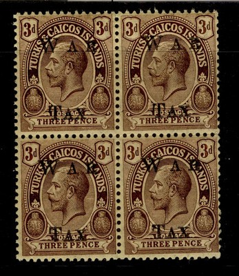 turks-caicos-islands-gv-sg153-3d-purple-orange-buff-nh-mint-cat-16-block