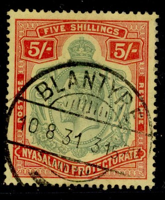 nyasaland-protectorate-gv-sg112-5s-green-red-yellow-vfu-cat-85
