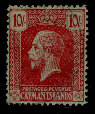 cayman-islands-gv-sg83-10s-carmine-green-fine-used-cat-110