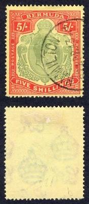 bermuda-sg118e-5-green-and-red-pale-yellow-perf-13-cds-cat-20-pounds