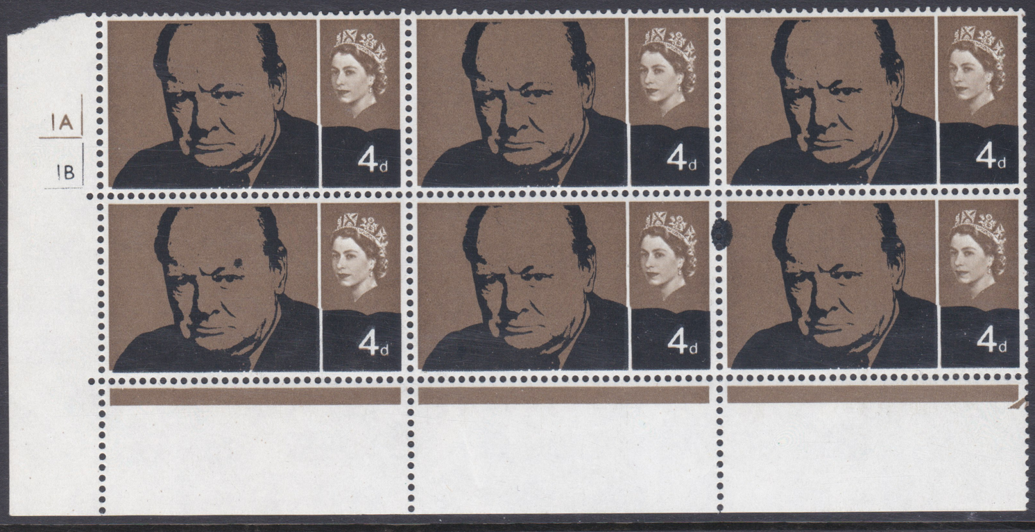 sg-661-1965-4d-churchill-black-ink-flaw-on-perf-and-eyebrow-unmounted-mint