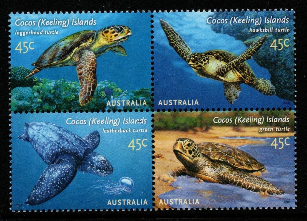 cocos-keeling-islands-sg393a-2002-turtles-mnh