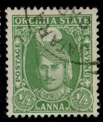 indian-states-orchha-gvi-sg32-a-yellow-green-fine-used-cat-95