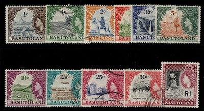 basutoland-qeii-sg69-79-1961-63-complete-set-fine-used-cat-85