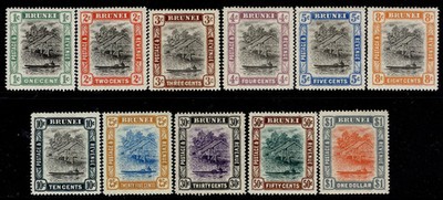 brunei-edvii-sg23-33-1907-10-complete-set-m-mint-cat-250