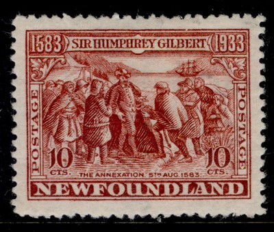 canada-newfoundland-gv-sg244-10c-brown-lake-m-mint