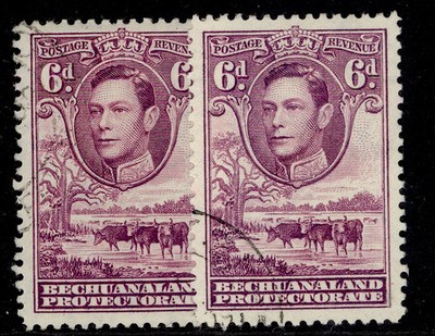 bechuanaland-protectorate-gvi-sg124-124a-6d-shade-varieties-fine-used