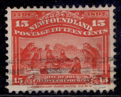 canada-newfoundland-qv-sg75-15c-bright-scarlet-used-cat-30
