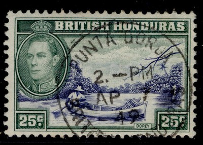 british-honduras-gvi-sg157-25c-blue-green-very-fine-used-cds-pmk