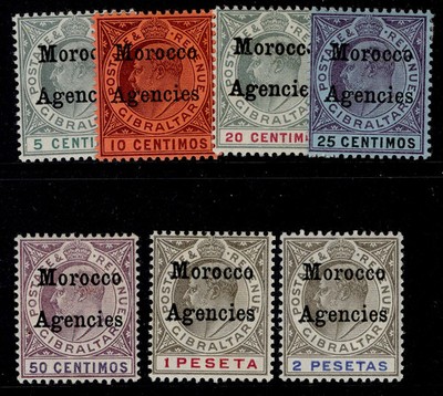 morocco-agencies-gb-edvii-sg17-23-1903-05-complete-set-m-mint-cat-200