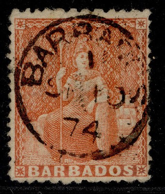 barbados-qv-sg57-4d-dull-vermilion-fine-used-cat-110-cds