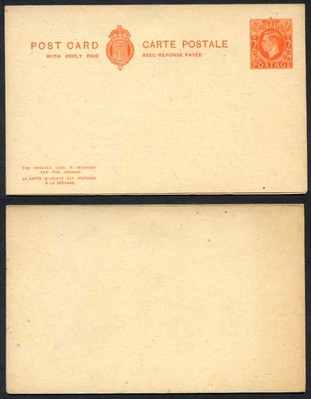 cp101b-kgvi-2d-orange-foreign-reply-card-on-buff-card-mint-imperf