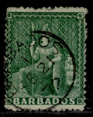 barbados-qv-sg43-d-green-fine-used-cat-10-cds