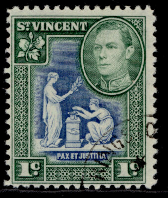 st-vincent-gvi-sg164-1c-blue-green-fine-used