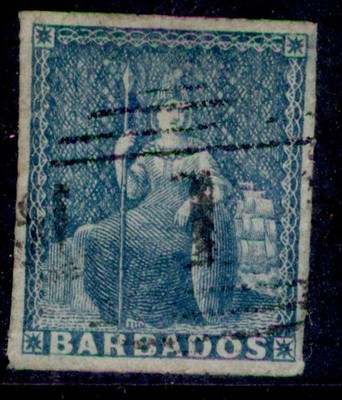 barbados-qv-sg14-1d-pale-blue-used-cat-160