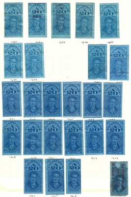 usa-revenues-page-of-27-cigarette-tax-stamps-different-dates-series-numbers