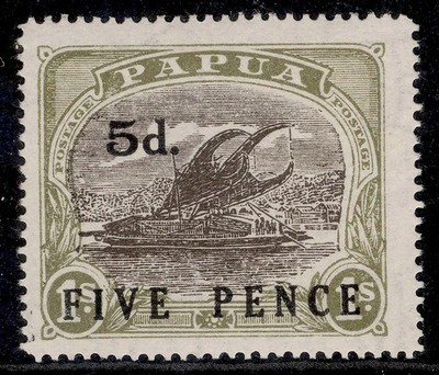 aus-papua-british-new-guinea-gv-sg125-5d-on-1s-brown-yellow-olive-m-mint