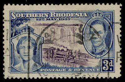 southern-rhodesia-gvi-sg38-3d-violet-blue-fine-used