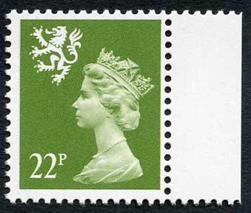 sgs48ea-1984-22p-yellow-green-scotland-jw-type-2-scarce-u-m