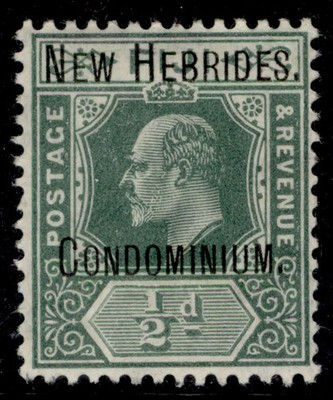 new-hebrides-edvii-sg1-d-green-pale-green-m-mint-cat-18