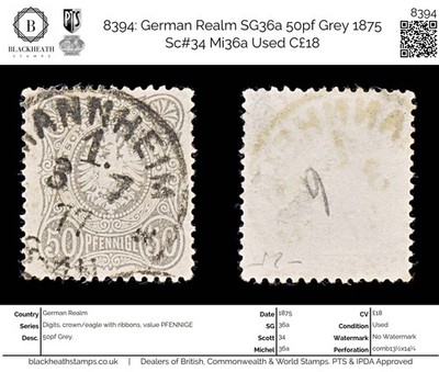 8394-german-realm-sg36a-50pf-grey-1875-sc-34-mi36a-used-c18