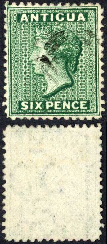 antigua-sg15w-6d-blue-green-wmk-crown-cc-wmk-inverted-cat-120-pounds
