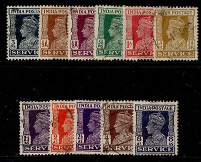 india-gvi-sg-o140-o150-1939-42-complete-set-fine-used