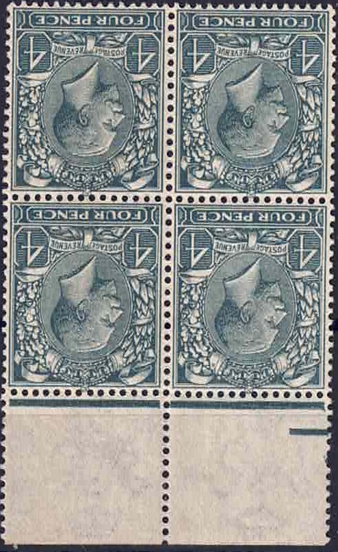 gv-royal-cypher-spec-n23d-inverted-block-of-four-mounted-in-margin