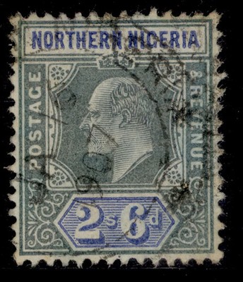 northern-nigeria-edvii-sg27-2s-6d-green-ultramarine-used-ordinary-paper