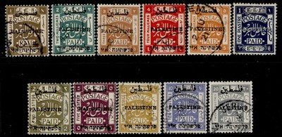 palestine-gv-sg47-57-1921-complete-set-fine-used-cat-225