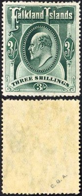 falkland-is-sg49b-kevii-3-deep-green-m-m-cat-160-pounds