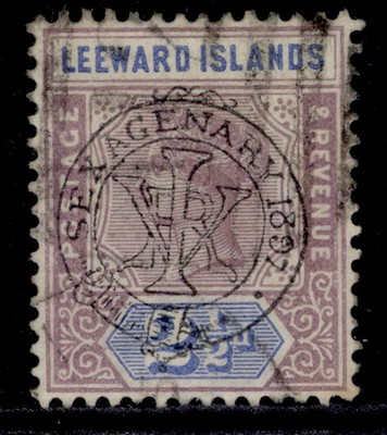 leeward-islands-qv-sg11-2d-dull-mauve-blue-used-cat-30