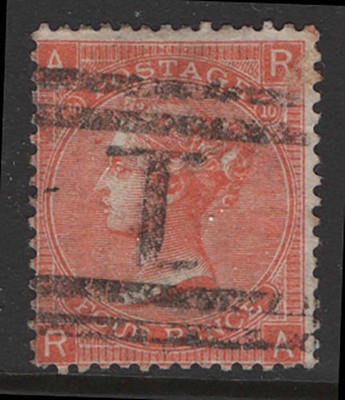 gb-1865-4d-dull-vermilion-plate-10-fine-used-sg94-cat-150