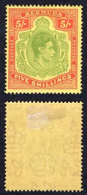 bermuda-sg118e-5-green-and-red-pale-yellow-perf-13-m-m-cat-45-pounds