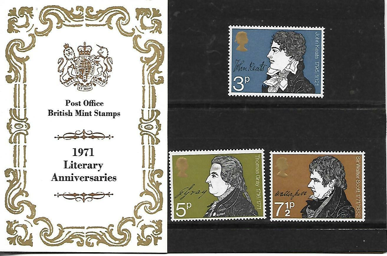 1971-literary-anniversaries-presentation-pack-unmounted-mint