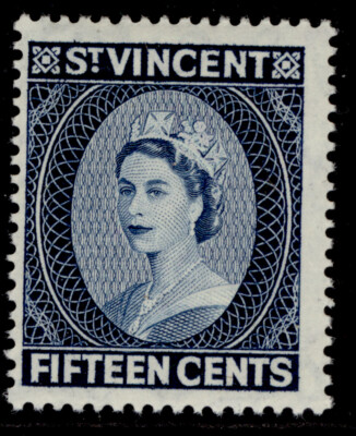 st-vincent-qeii-sg195-15c-deep-blue-nh-mint