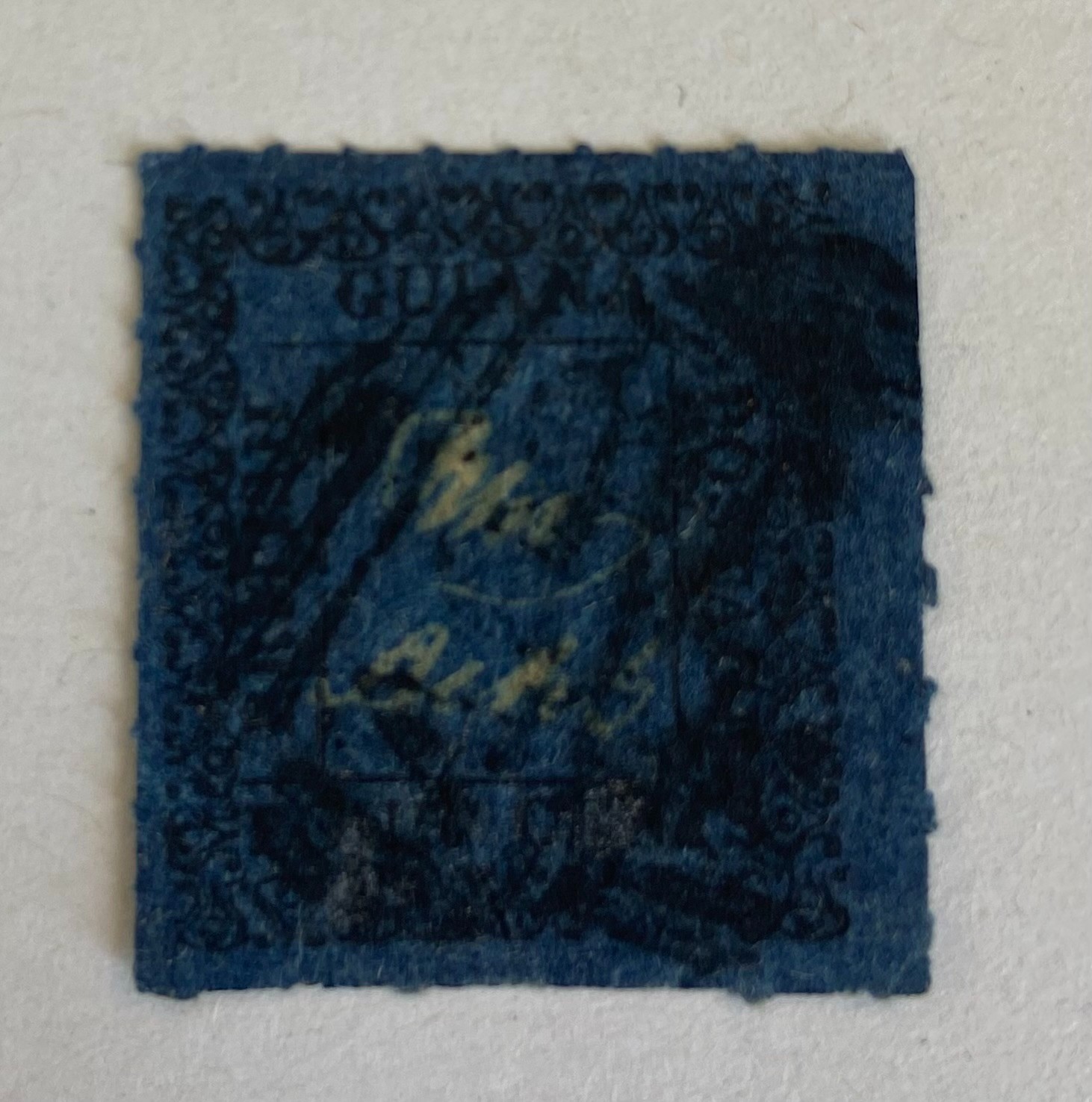 british-guiana-qv-sg122-1862-4c-black-on-blue-typeset-13-fine-used-cat-1000