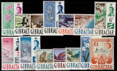 gibraltar-qeii-sg160-173-1960-62-complete-set-nh-mint-cat-85