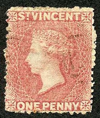 st-vincent-sg1-1861-1d-rose-red-no-wmk-rough-to-intermediate-perf-14-to-16