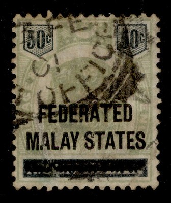 malaysia-federated-malay-qv-sg8-50c-green-black-used-cat-225