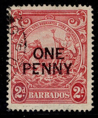 barbados-gvi-sg264d-1d-on-2d-carmine-fine-used-cat-110-broken-e