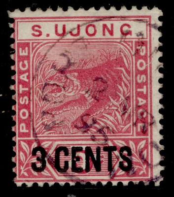malaysia-sungei-ujong-qv-sg54-3c-on-5c-rose-very-fine-used-cat-10-cds