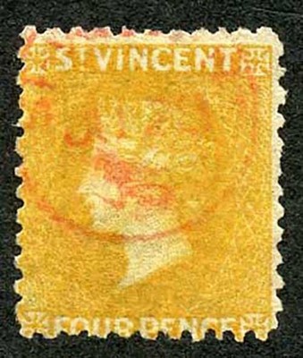 st-vincent-sg12-4d-yellow-no-wmk-perf-11-to-12-5-cat-160-pounds-red-cds