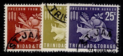 trinidad-tobago-qeii-sg305-307-1963-freedom-from-hunger-set-fine-used
