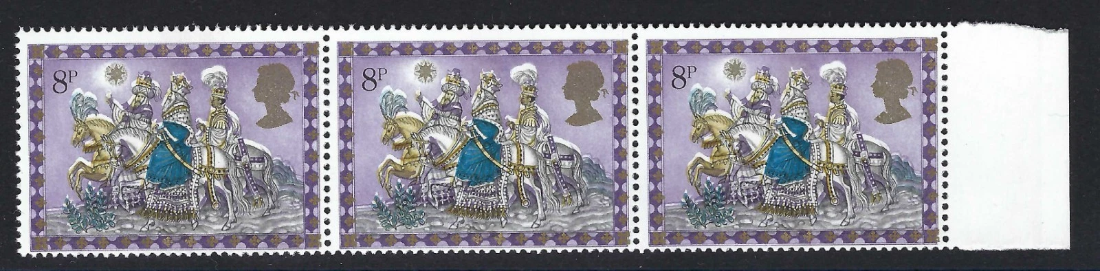 1979-xmas-8p-grey-bistre-blue-colour-shift-error